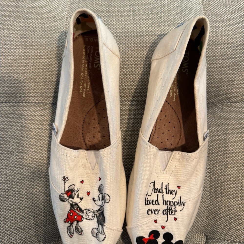 Toms Cream Canvas Slip-On Shoes